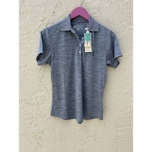 Bermuda Sands Womens Lady Steam Steel Grey Heather Polo Shirt 398 S NWT